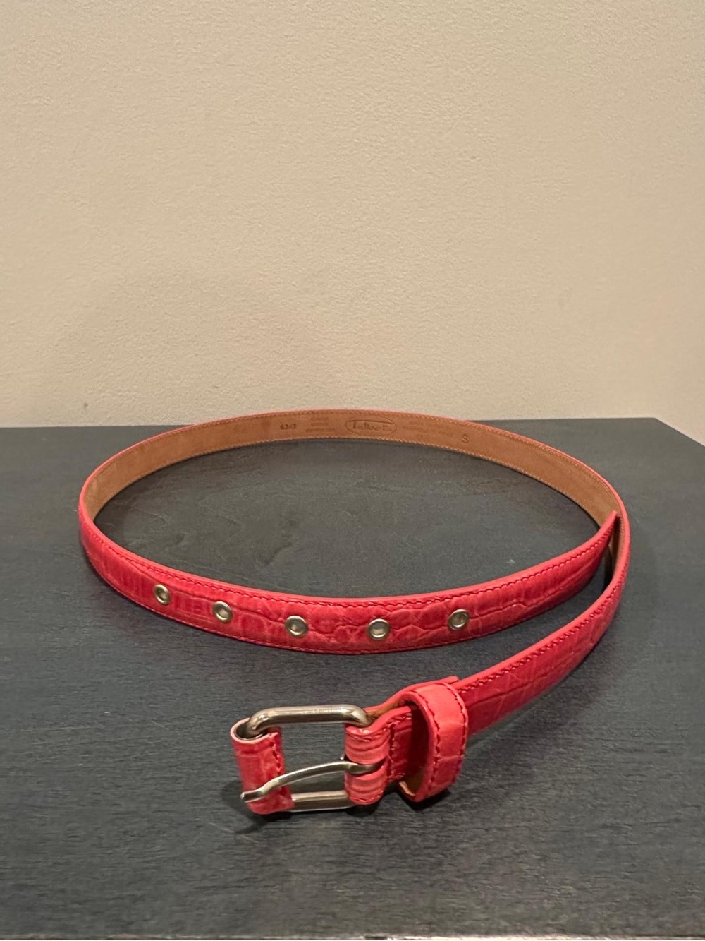 Talbot Women's Coral Leather Belt, Made in Italy Size S